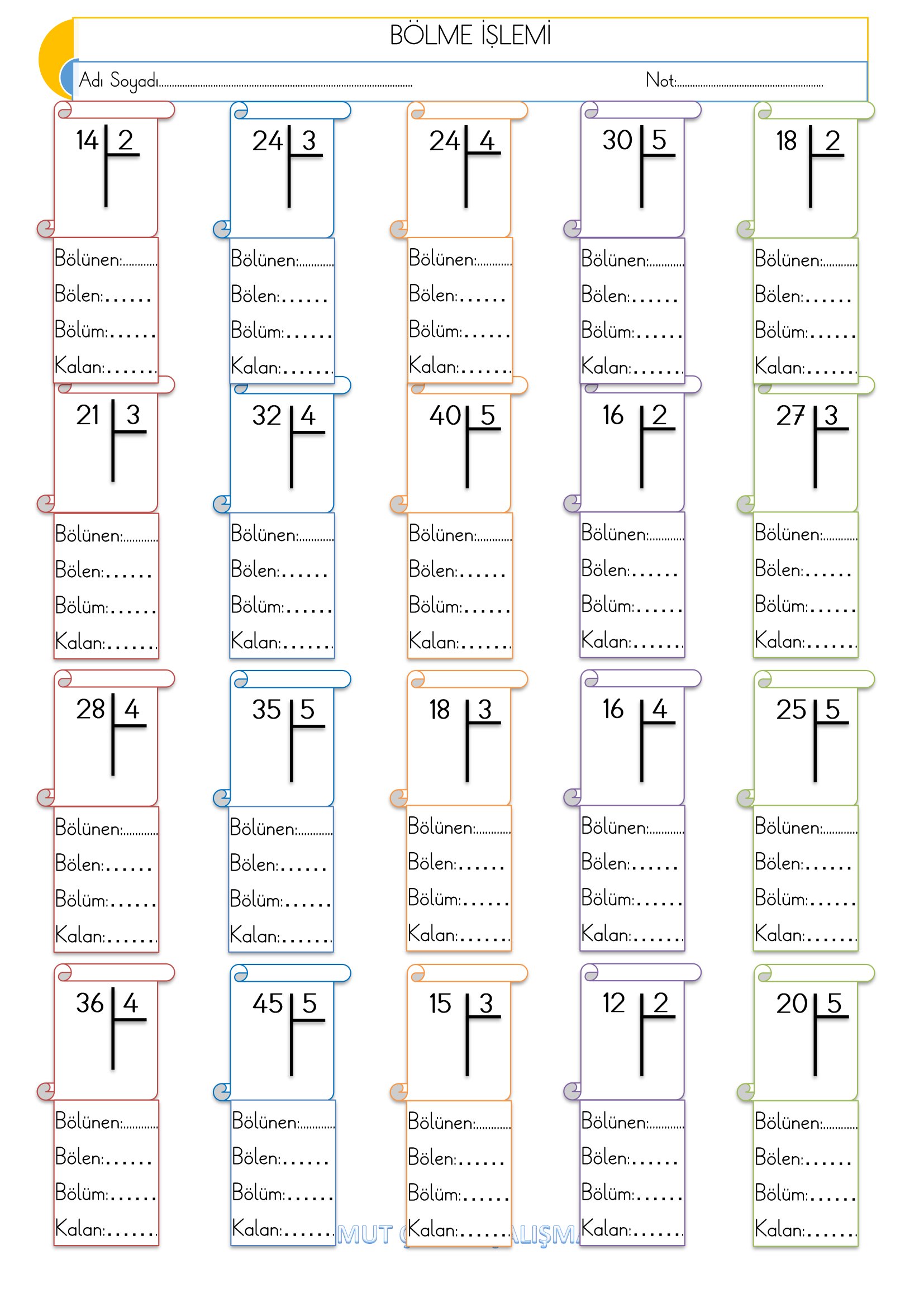 2.Sınıf - Matematik Bölme İşlemi Etkinliği-2