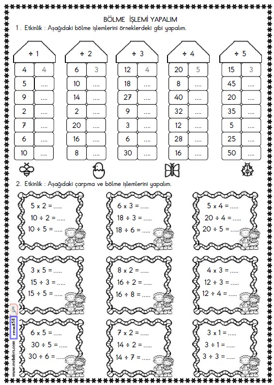 2. Sınıf Matematik Bölme İşlemi Etkinliği 8