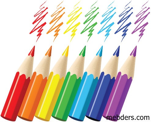 Renkli boya kalemleri ve izleri resmi png