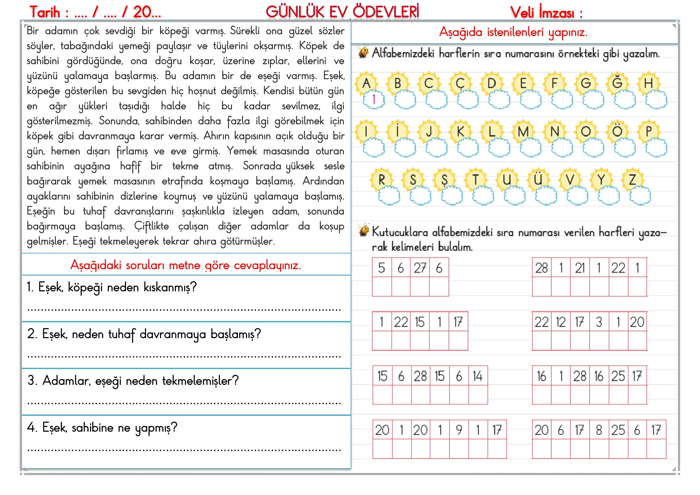 2.Sınıf - 02 Ekim 2025 Günlük Ev Ödevleri