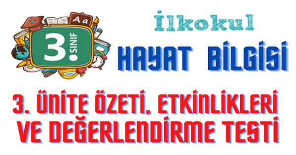 3.Sınıf Hayat Bilgisi 3.Ünite Konu Özeti ve Değerlendirme Testi