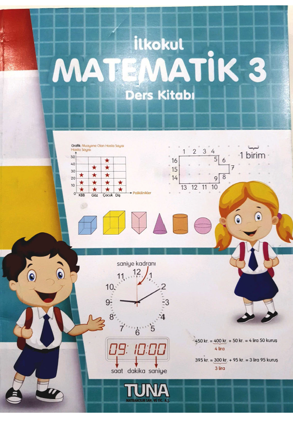 2021-2022 Yılı 3.Sınıf Matematik Ders Kitabı (Tuna Yayınları) pdf indir