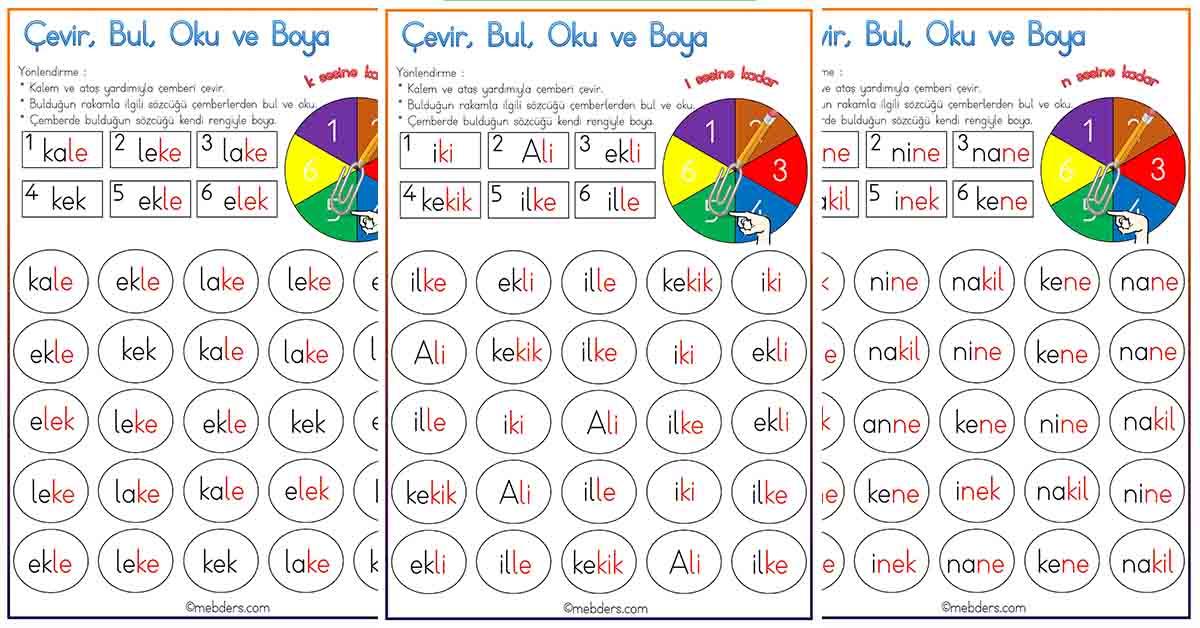 Çevir, Bul, Oku ve Boya Etkinliği - İ Sesine Kadar