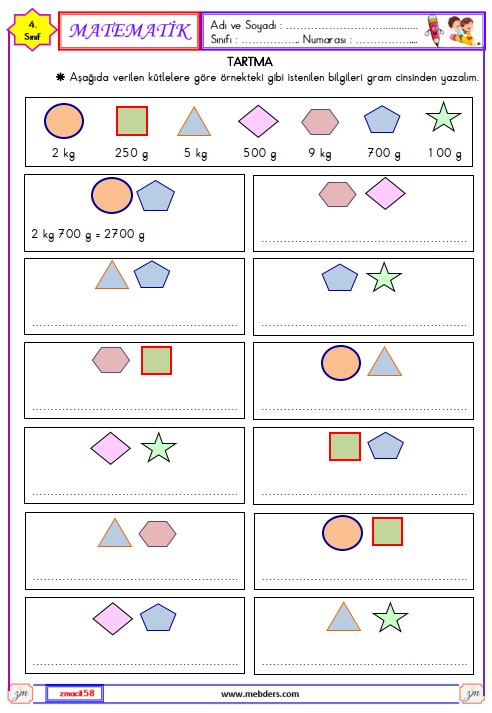 4. Sınıf Matematik Tartma Etkinliği 15