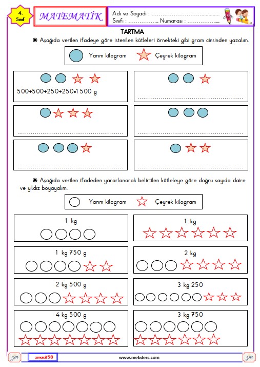 4. Sınıf Matematik Tartma Etkinliği 14