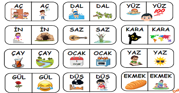 Eş Sesli Kelimeler Görselleri İnteraktif Defter Etkinliği 3