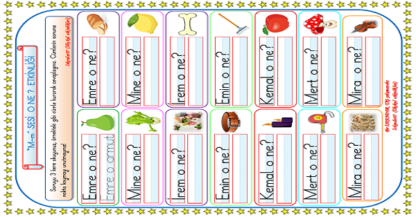 1. Sınıf İlk Okuma Yazma M-m Sesi O Ne? Etkinliği