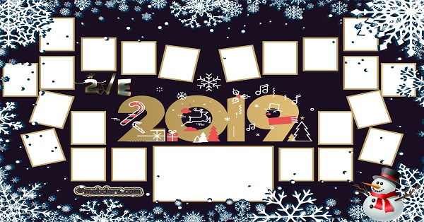 2E Sınıfı için 2019 Yeni Yıl Temalı Fotoğraflı Afiş (22 öğrencilik)