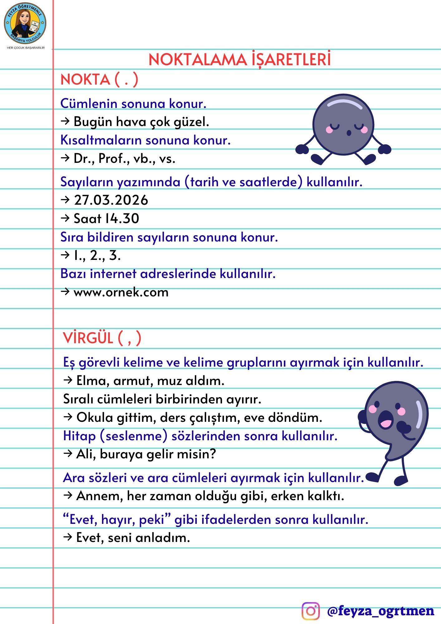 4. Sınıf Noktalama İşaretleri Konu Anlatımı