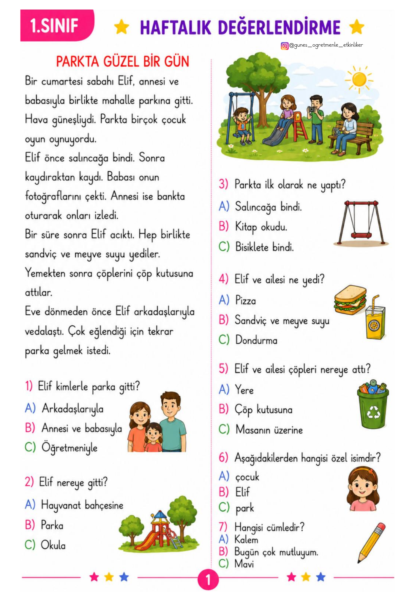 1.Sınıf Genel Değerlendirme Sınavı