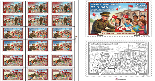 Maarifin Kalbinde Çocuk Etkinlikleri Pul Tasarımı Boyama