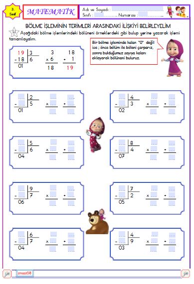 3.Sınıf Matematik Bölüneni Bulma 2