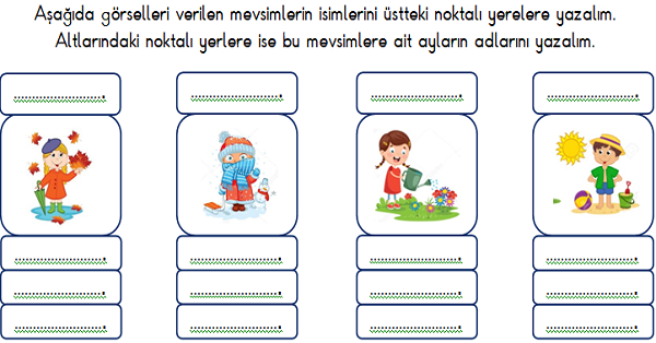 1.Sınıf Matematik Zamanı Ölçme (Ay-Hafta-Gün) Etkinliği 3