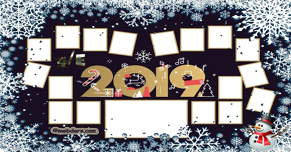4E Sınıfı için 2019 Yeni Yıl Temalı Fotoğraflı Afiş (17 öğrencilik)