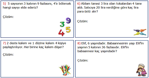 2.Sınıf Matematik Karışık Problemler Etkinliği 2