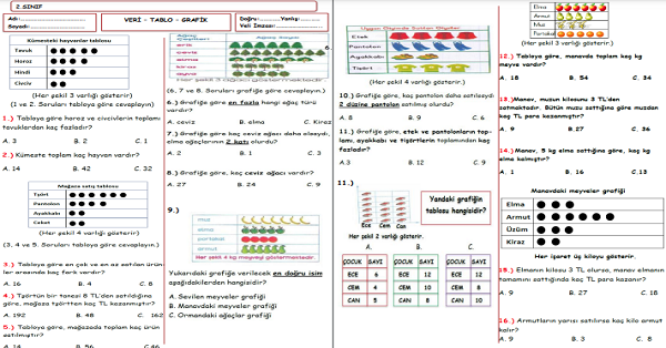 2.Sınıf Matematik Veri Tablo Testi