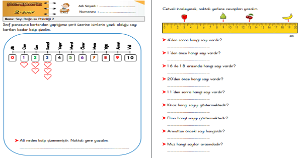 2. Sınıf Matematik Sayı Doğrusu Etkinliği 2