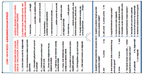3.Sınıf - Hayat Bilgisi Albümlerimize Bakalım Etkinliği