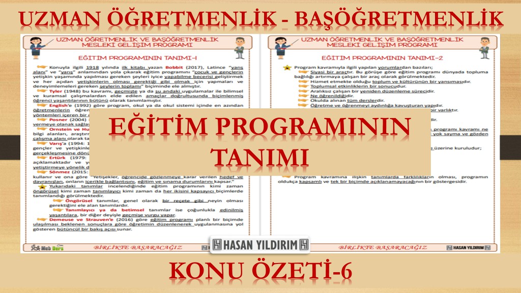 Eğitim Programının Tanımı (Konu Özeti-6)