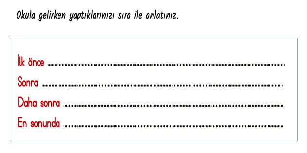 2.Sınıf Türkçe Olayları Oluş Sırasına Göre Sıralama Etkinliği-1