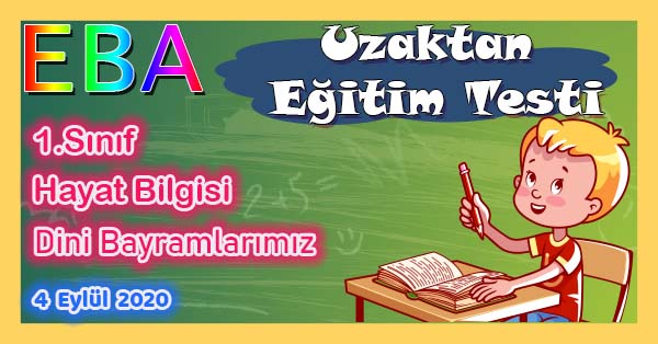 1.Sınıf Hayat Bilgisi Dini Bayramlarımız Uzaktan Eğitim Testi pdf