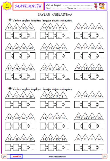 2. Sınıf Matematik Sayıları Karşılaştırma Etkinliği 2