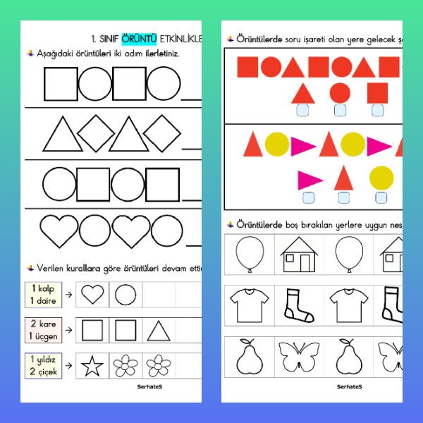 1. Sınıf Matematik - Geometrik Örüntüler Etkinliği - 2