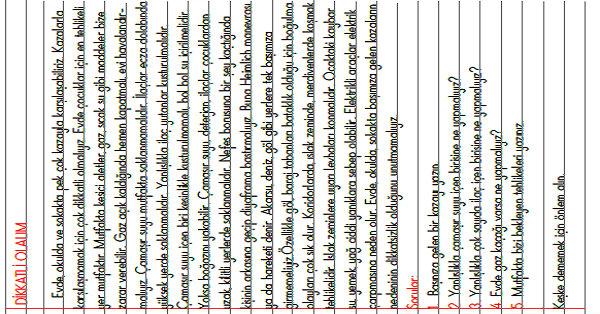 3.Sınıf - Hayat Bilgisi Kazalardan Korunalım  Defter Özeti