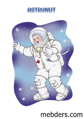 Clipart astronot meslek kartı