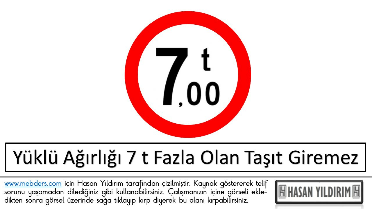 Yüklü Ağırlığı 7 Tondan Fazla Olan Taşıt Giremez PNG