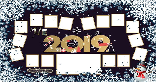 1E Sınıfı için 2019 Yeni Yıl Temalı Fotoğraflı Afiş (16 öğrencilik)
