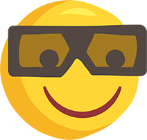 El çizimi 3d gözlüklü png emoji resmi