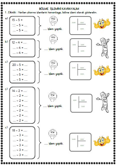 2. Sınıf Matematik Bölme İşlemini Kavrayalım Etkinliği 8