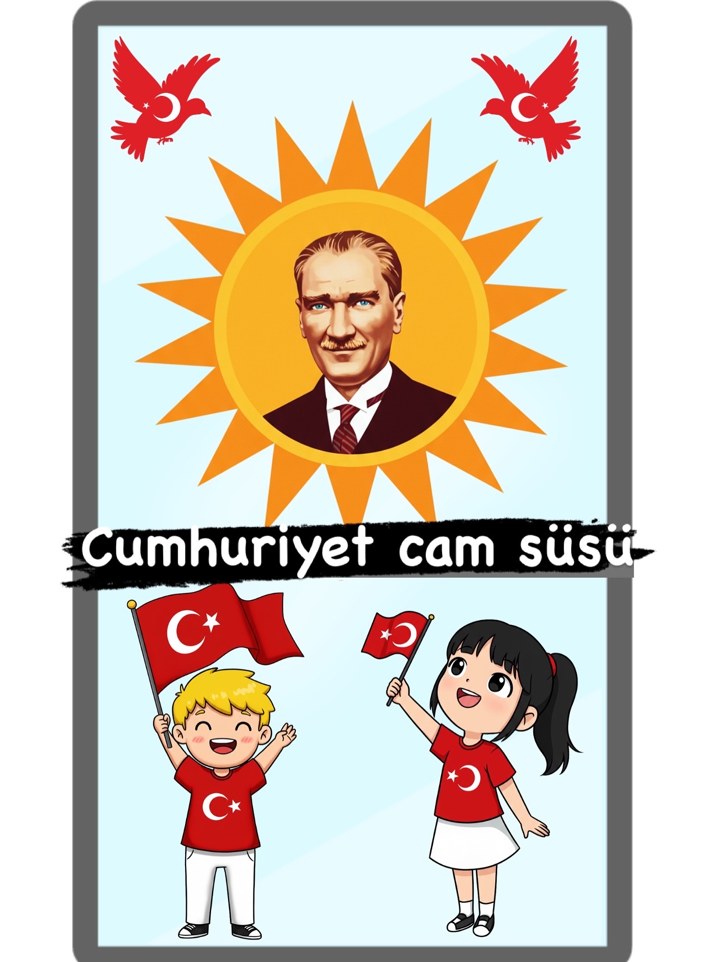 Cumhuriyet Bayramı cam süsleme 1