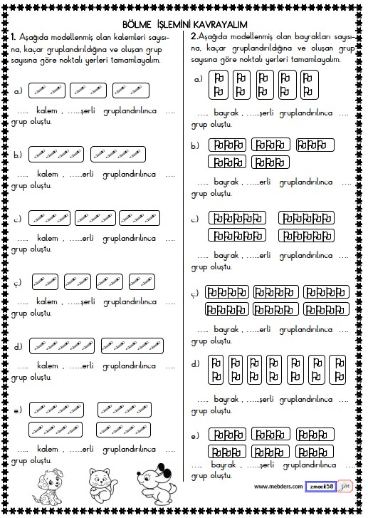 2. Sınıf Matematik Bölme İşlemini Kavrayalım Etkinliği 3