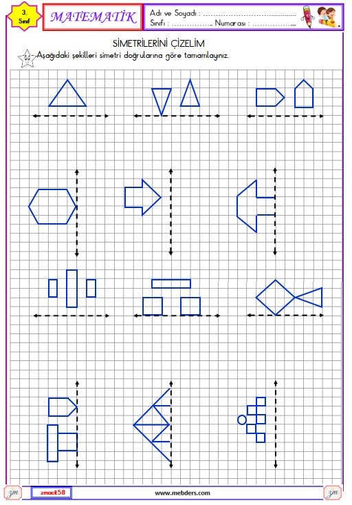 3. Sınıf Matematik Simetrilerini Çizelim Etkinliği 2