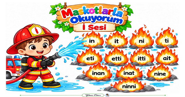 1. Sınıf İlk Okuma Yazma İ SESİ Maskotlarla Okuyorum Renkli Etkinliği