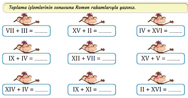 3.Sınıf Matematik Romen Rakamları
