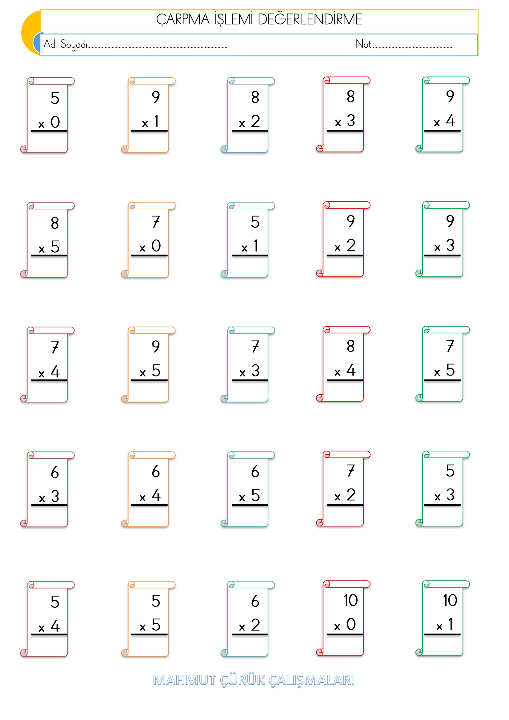 2.Sınıf - Matematik - Çarpma İşlemi Değerlendirmesi-2