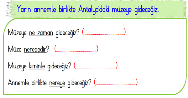 1.Sınıf Türkçe Okuma Anlama (5N 1K) Etkinliği-2