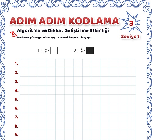 Adım Adım Kodlama Etkinliği 3 - Seviye 1