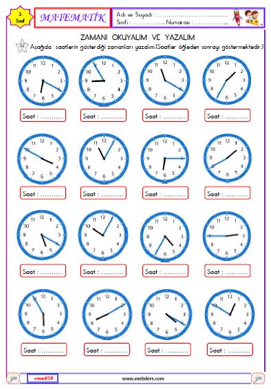 3. Sınıf Matematik Zamanı Okuyalım ve Yazalım Etkinliği 4