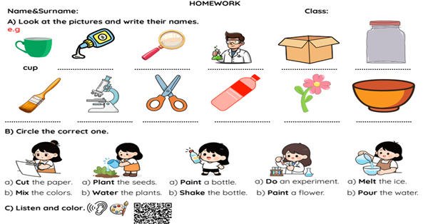 4.Sınıf 6. Ünite Fun With Science Çalışma Kağıdı II