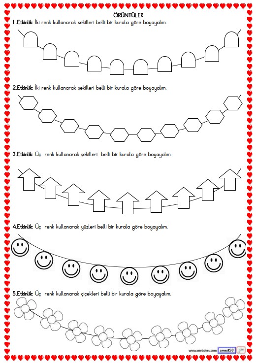 1. Sınıf Matematik Örüntüler Etkinliği 6