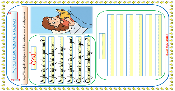 1. Sınıf İlk Okuma Yazma Y-y Sesi Okuma Yazma Metin Çalışması