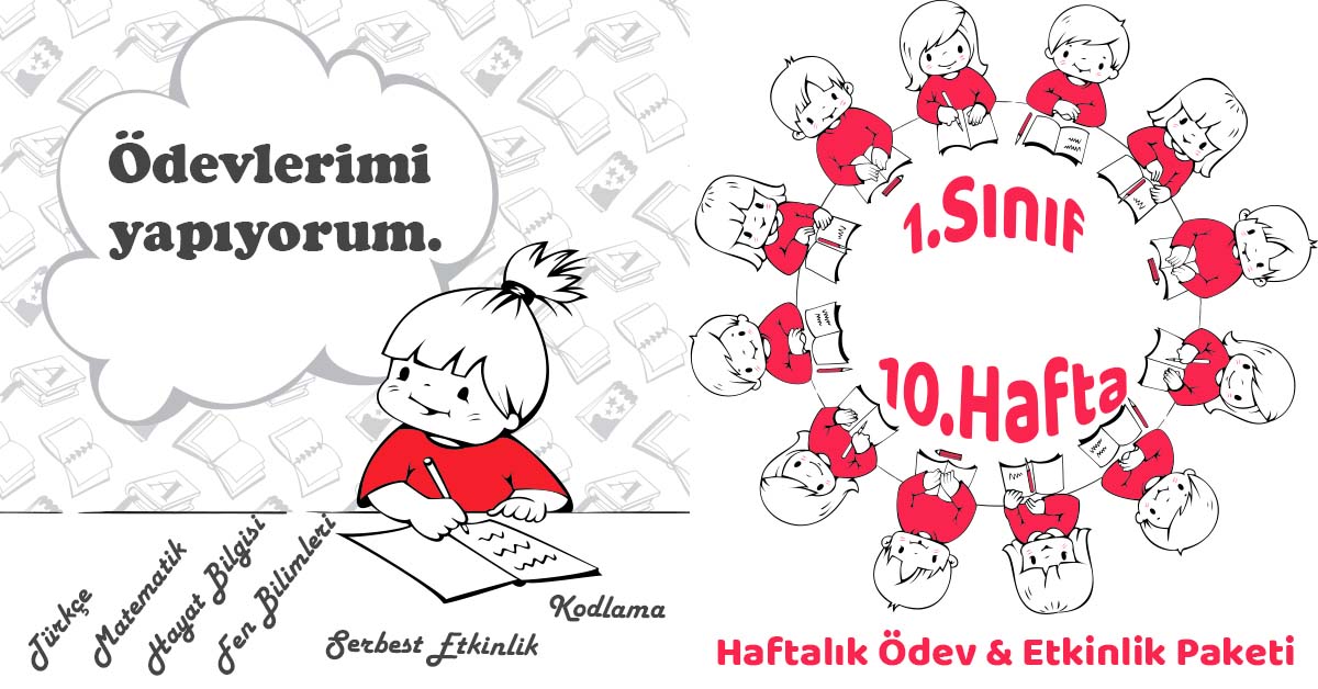 2019-2020 Yılı 1.Sınıf 10.Hafta Haftalık Ödev, Etkinlik Paketi