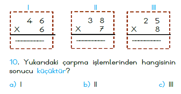 3. Sınıf Haftalık Kazanım Değerlendirme Testi 13.Hafta (11-15 Aralık)