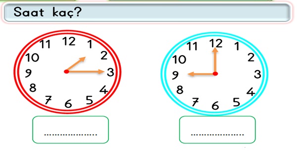 2.Sınıf Matematik Zamanı Ölçme Etkinliği-2