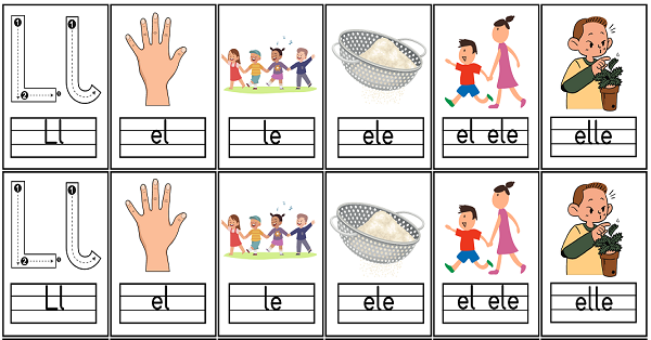 1.Sınıf İlk Okuma Yazma (L-l Sesi)  Deftere Yapıştırmak İçin-Kelime Ve Görseller-El-Le-Ele-Elle-El Ele