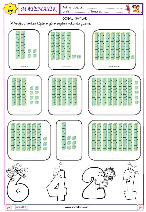 2. Sınıf Matematik Sayıları Okuma ve Yazma  Etkinliği 3